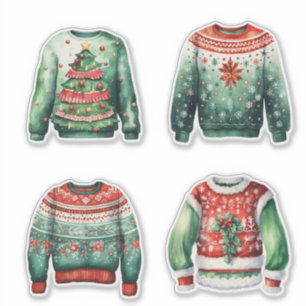 Groene lelijke kersttruien sticker