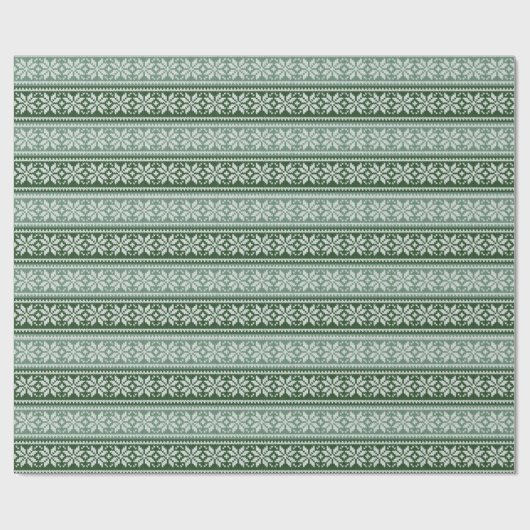 Groene lelijke trui gebreid sneeuwvlok patroon cadeaupapier (Vlak)