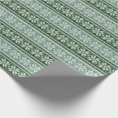 Groene lelijke trui gebreid sneeuwvlok patroon cadeaupapier (Hoek)