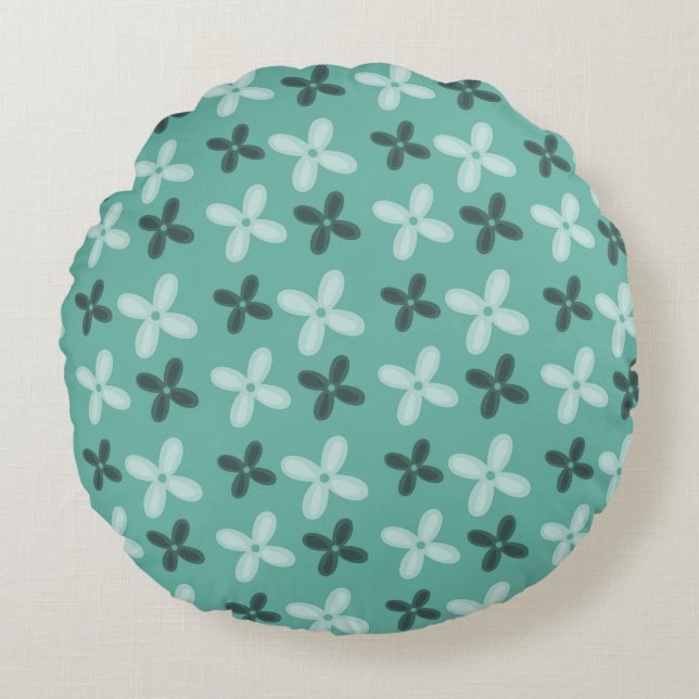 Groene Lente Rond Kussen (Voorkant)