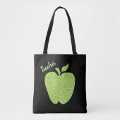 Groene leopard Print Apple-leraren Draagtas (Voorkant)
