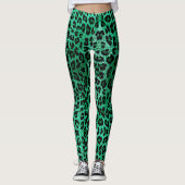 Groene Leopard Sparkle Leggings (Voorkant)