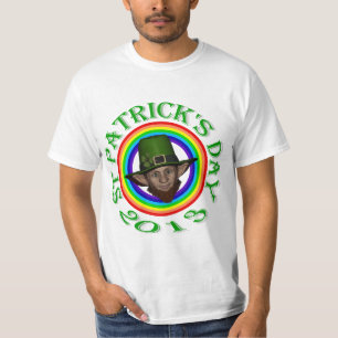 Groene leprechaun en dubbele regenboog t-shirt