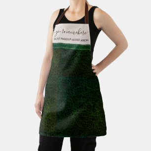 Groene leren textuur elegante bakkerij keuken schort