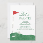 Groene 'Let's Par-Tee' golf eerste verjaardagsuitn Bedankkaart (Voorkant)
