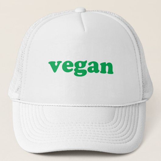 groene letters " vegan " trucker pet (Voorkant)