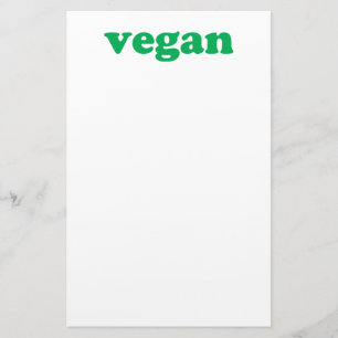groene letters " vegan " , witte achtergrond briefpapier