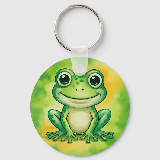 Groene leuke kikker sleutelhanger (Voorkant)
