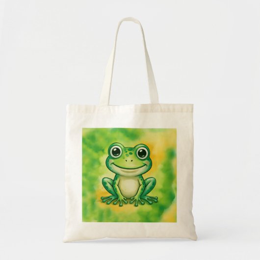 Groene leuke kikker tote bag (Voorkant)