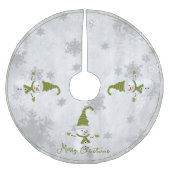 Groene Leuke Sneeuwman Boom Rok Kerstboom Rok (Voorkant)