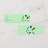 Groene lezer met profielkaarten mini visitekaartje (Voorkant / Achterkant)