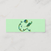 Groene lezer met profielkaarten mini visitekaartje (Achterkant)