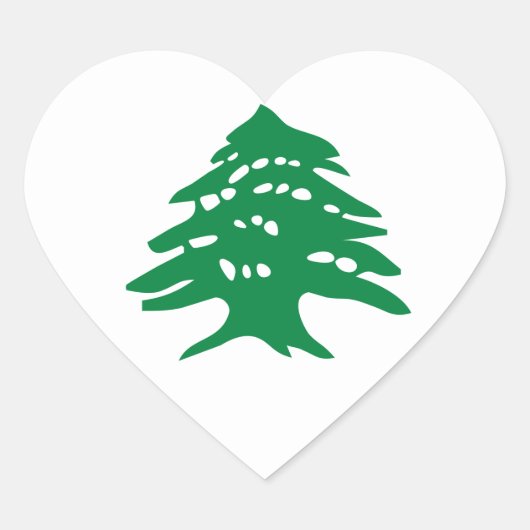 Groene Libanese cedar-boom Hart Sticker (Voorkant)