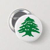 Groene Libanese cedar-boom Ronde Button 5,7 Cm (Voorkant /achterkant)