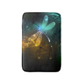 Groene lichtgevende libelvlucht badmat (Voorkant Verticaal)