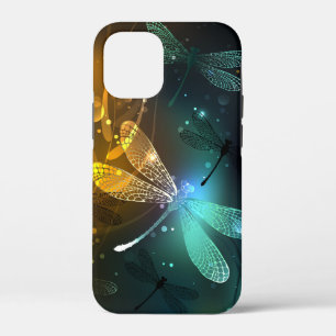Groene lichtgevende libelvlucht iPhone 12 mini hoesje