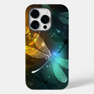 Groene lichtgevende libelvlucht Case-Mate iPhone 14 pro hoesje