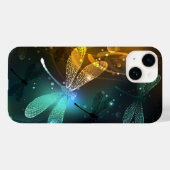 Groene lichtgevende libelvlucht Case-Mate iPhone case (Achterkant (horizontaal))