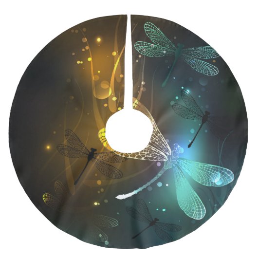 Groene lichtgevende libelvlucht kerstboom rok (Voorkant)