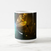 Groene lichtgevende libelvlucht magische mok (Midden)