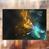 Groene lichtgevende libelvlucht raamsticker (Vel 2)