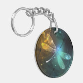 Groene lichtgevende libelvlucht sleutelhanger (Voorkant Links)