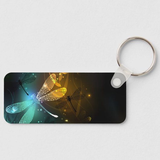 Groene lichtgevende libelvlucht sleutelhanger (Voorkant)