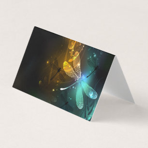 Groene lichtgevende libelvlucht visitekaartjes