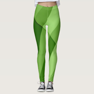 Groene lichtgroene geometrische lijnen leggings