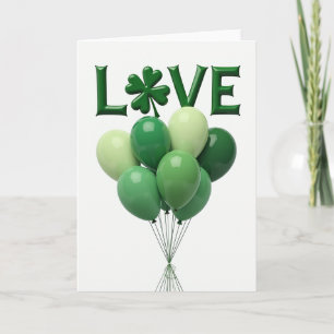 Groene Liefdesballonnenkaart Kaart