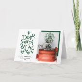 Groene Lieve Sint Laat Me Uitleggen Foto Kerstmis Feestdagen Kaart (Voorkant)