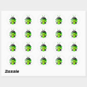 Groene lieveheersbeestje ronde sticker (Vel)