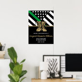 Groene lijn van militaire aflossing Vlag Patriotti Poster (Thuiskantoor)
