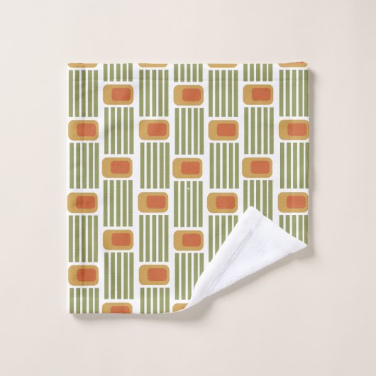 Groene lijnen en dozen bad handdoek (Wasdoekje)