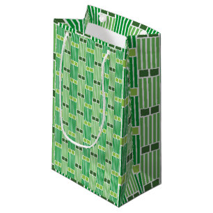 Groene lijnen en dozen klein cadeauzakje
