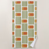 Groene lijnen en dozen strandlaken (Voorkant)