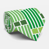 Groene lijnen en dozen stropdas (Opgerold)