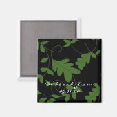 Groene lijnen op zwarte vlinder sparen de Datum Magneet (Voorkant / Achterkant)