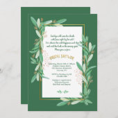 Groene lijst bruiloft uitnodiging (Voorkant / Achterkant)