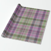 Groene, lila klassieke tartan. cadeaupapier (Uitgerold)
