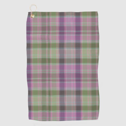 Groene, lila klassieke tartan. golfhanddoek (Voorkant)