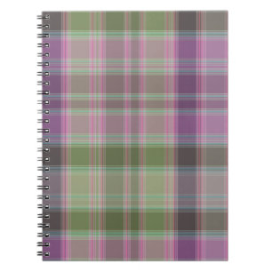 Groene, lila klassieke tartan. notitieboek
