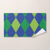 Groene Lime Groene Diamant Geruite Patroon Bad Handdoek (Handdoek)