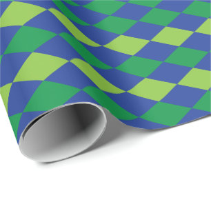 Groene Lime Groene Ruit Geruite Patroon Cadeaupapier