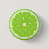 Groene Limoen Citrus Fruit Slice Ronde Button 3,2 Cm (Voorkant)