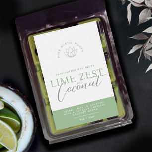 Groene limoen en kokoswas smelten productlabels wijn etiket