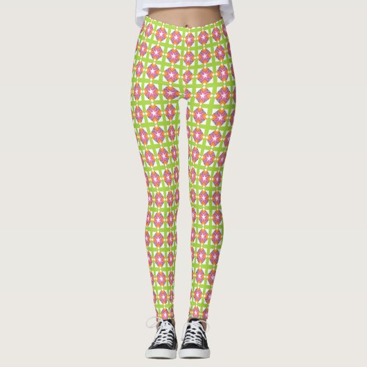 groene limoen leggings (Voorkant)