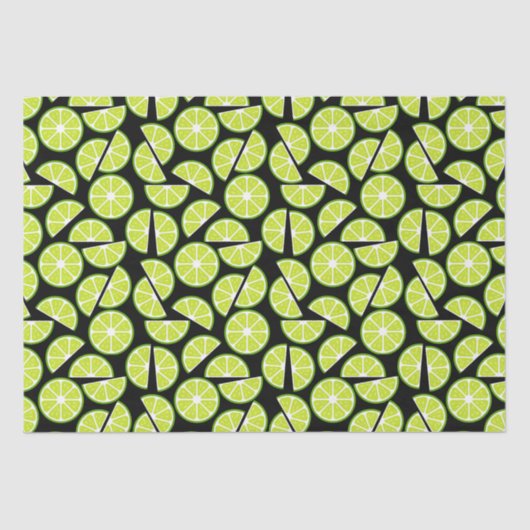 Groene Limoen Slice Citrusvruchten Tissuepapier (Voorkant)
