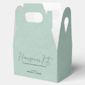 Groene linnen Simple Script Hangover Recovery Kit Bedankdoosjes (Geopend)