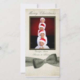 Groene lint fotokaart feestdagenkaart